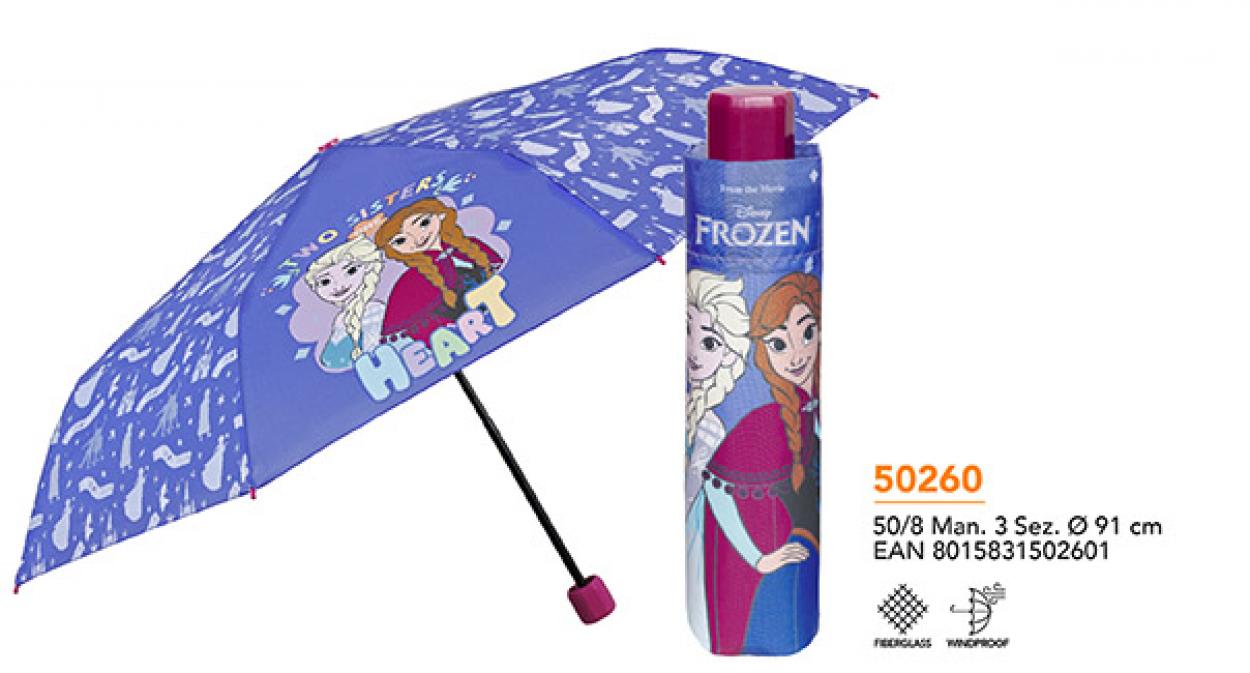 OMBRELLO MINI MANUALE 50cm ANTIVENTO FROZEN 50260 40035