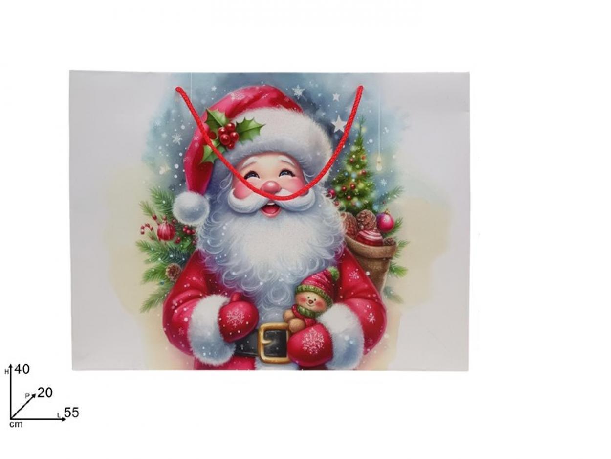 BUSTA REGALO ORIZZONTALE SOGGETTO NATALIZIO 55x40x20cm 2388564 40649
