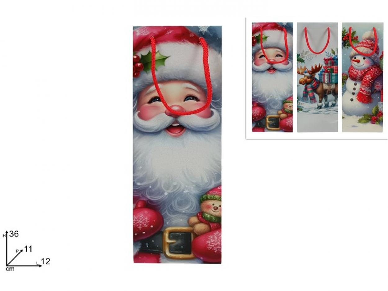 BUSTA REGALO SOGGETTO NATALIZIO 36x12x11cm 388496 40649