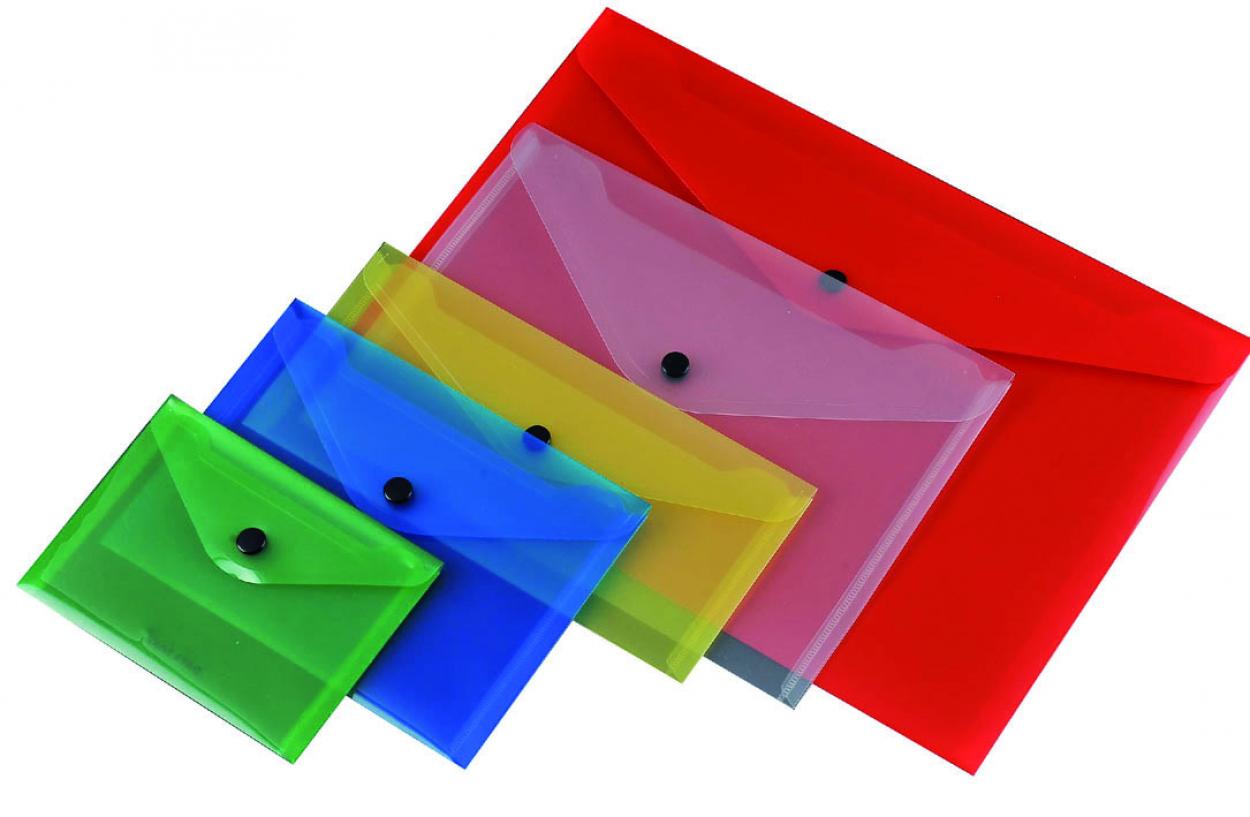 DB802-ASSCT BUSTA CON BOTTONE FORMATO VOUCHER COLORI ASSORTITI 55598