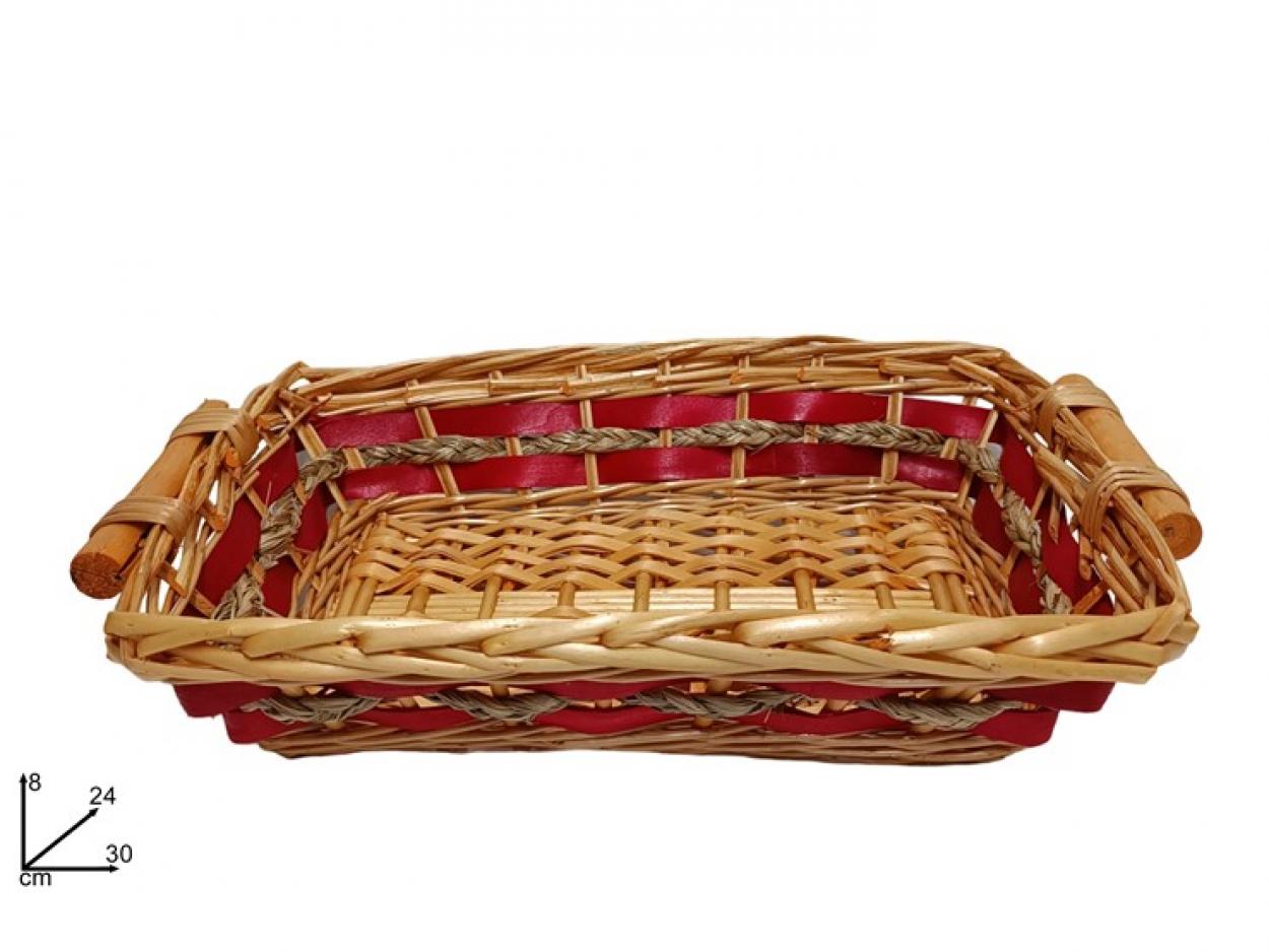 CESTA RETTANGOLARE INTRECCIATA 30x24cm 253423 40649