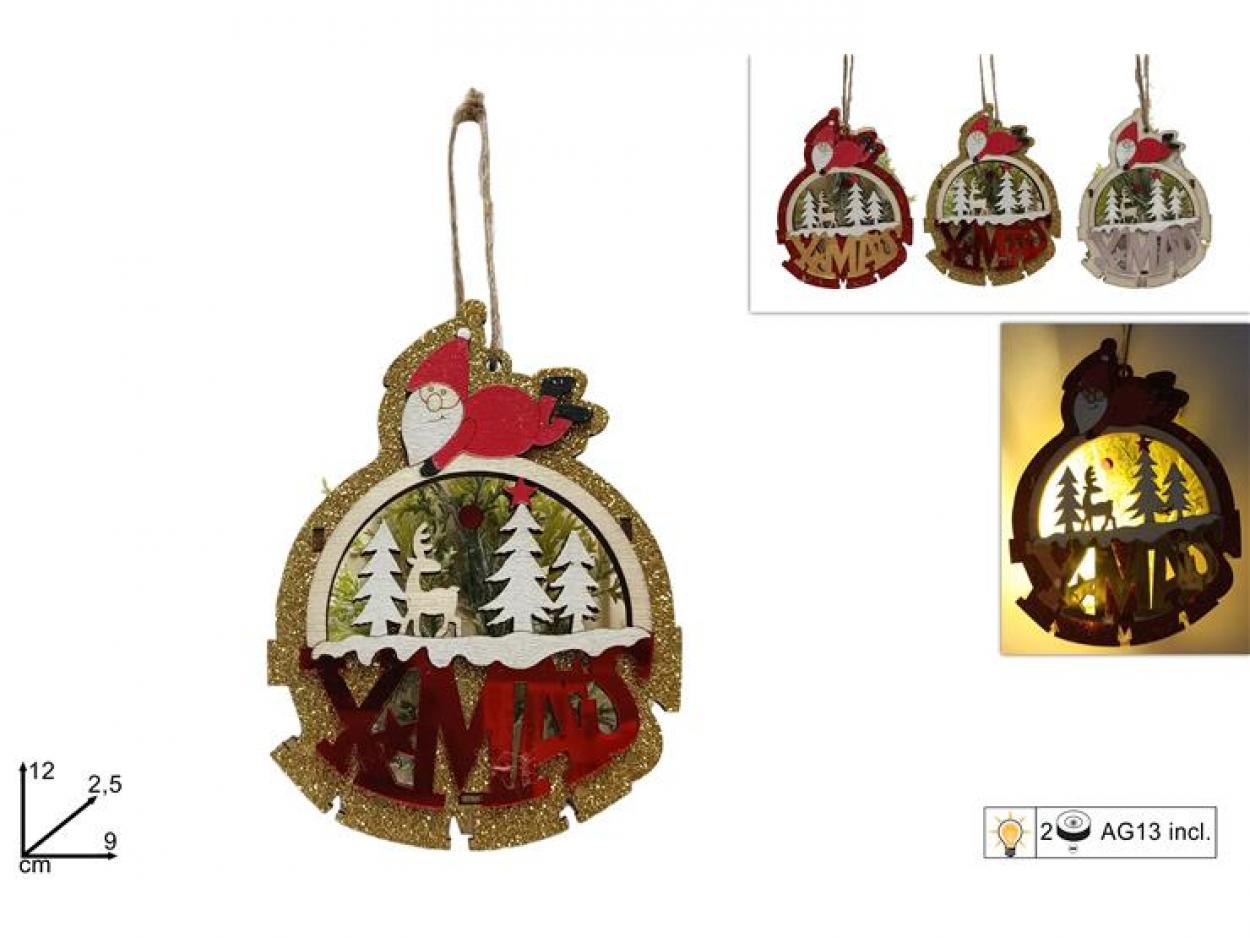 APPENDINO LEGNO SOGG. NATALIZI CON LUCE 197241 40649