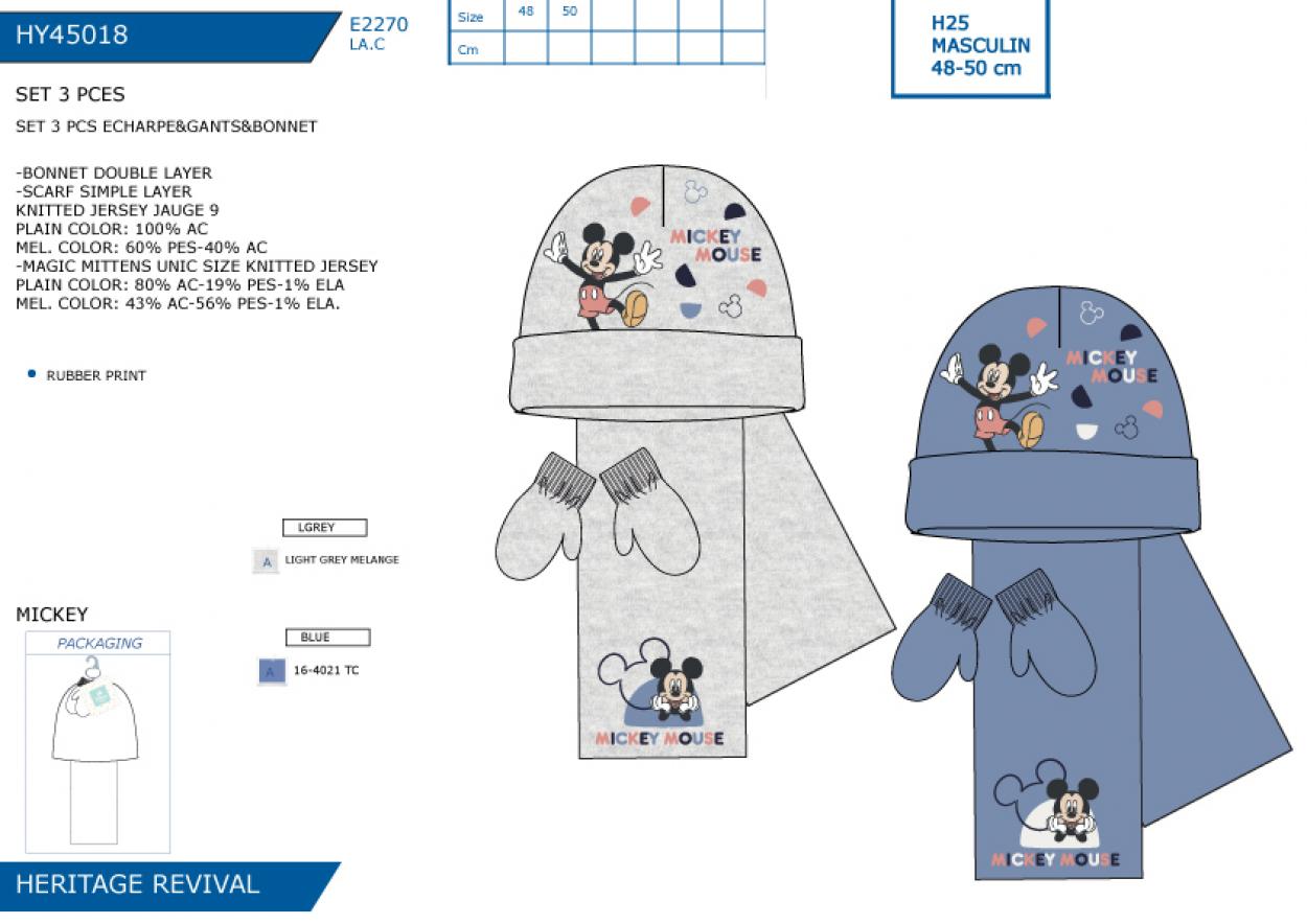 HY45018 SET 3 PCS ECHARPE&GANTS&BONNET M 40892