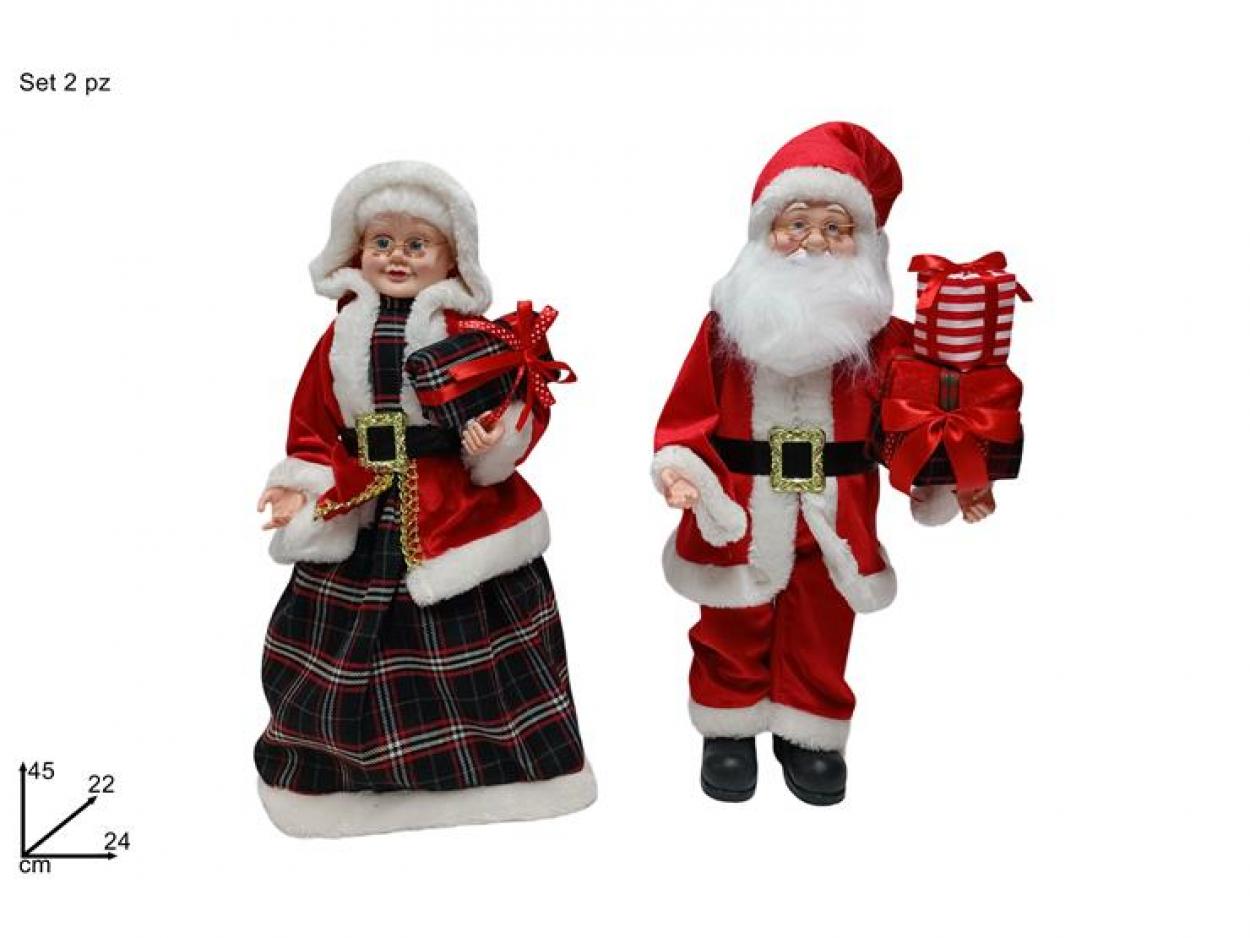 BABBO E MAMMA NATALE 45cm SET 2pz 267531 40649