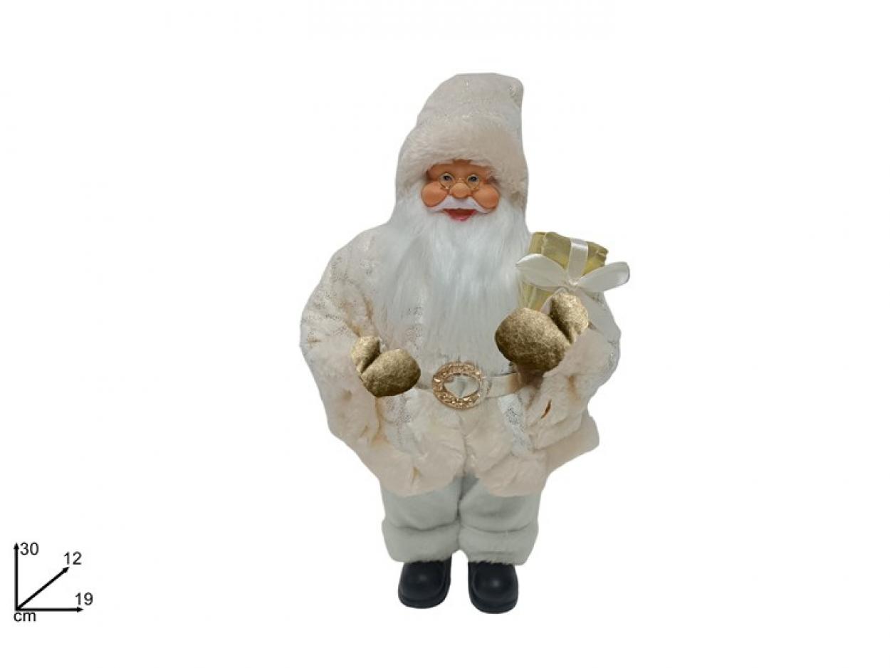 BABBO NATALE 30cm CON VESTITO PELLICCIA DEC. ORO 250199 40649