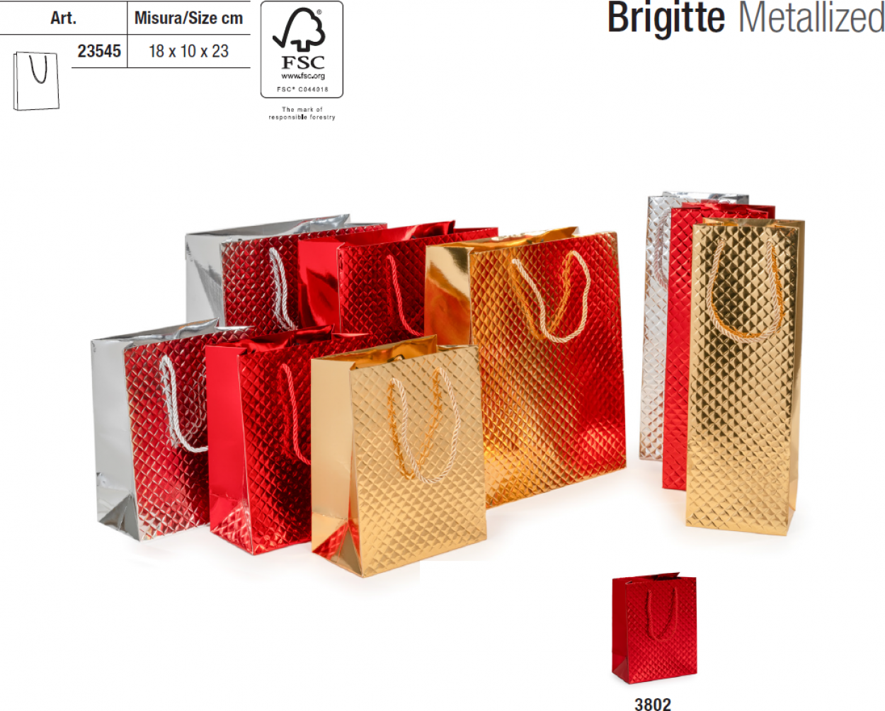 BRIGITTE METALLIZED BAGS 18x10x23cm 3802 23545 41277