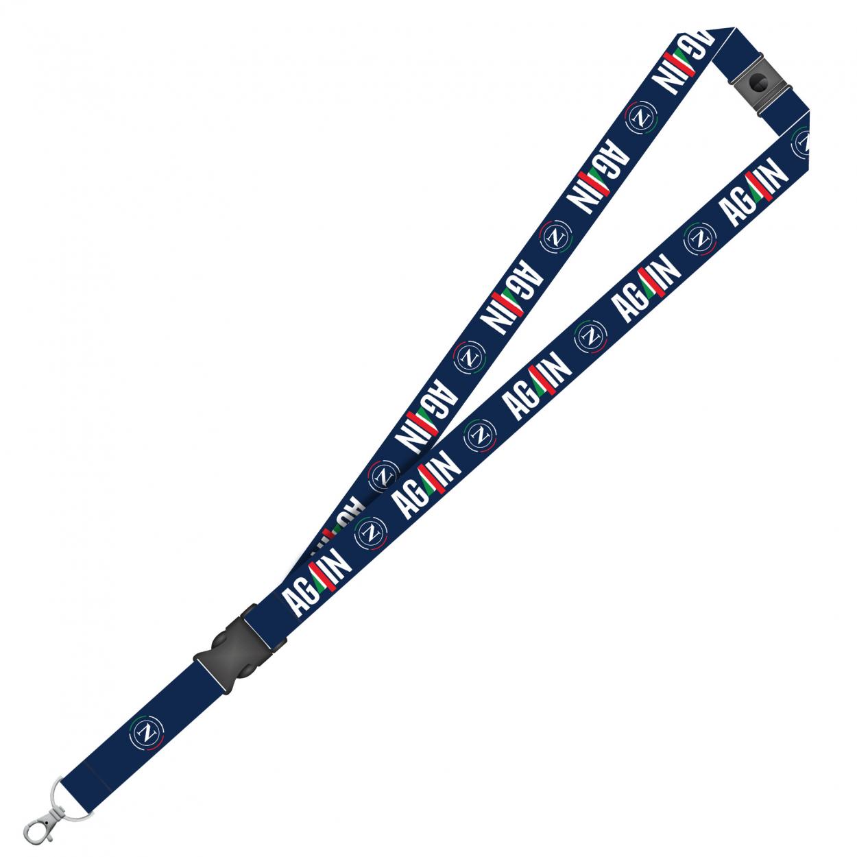 NASCU0025 PORTACHIAVI PORTAPASS BLU NAVY CON MOSCHETTONE E GANCIO ANTI SOFFOCO 41426