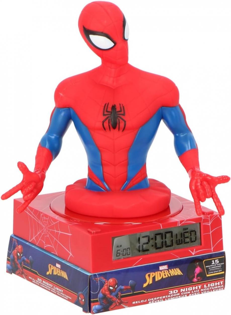 SPD3621 LAMPARA 3D CON DESPERTADOR Y FECHA SPIDERMAN 40809