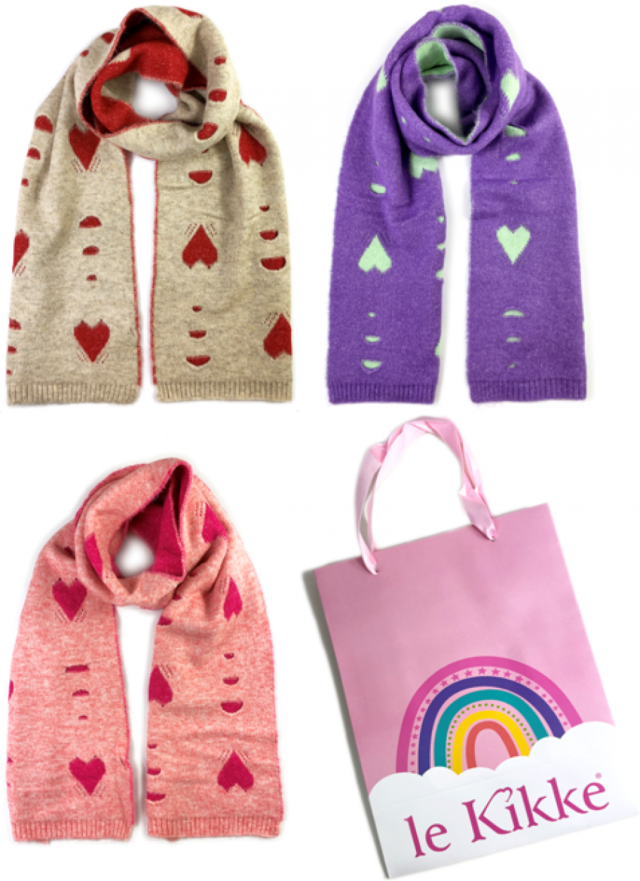AG6090 SCIARPA BIMBA LE KIKKE CON CUORI 41414
