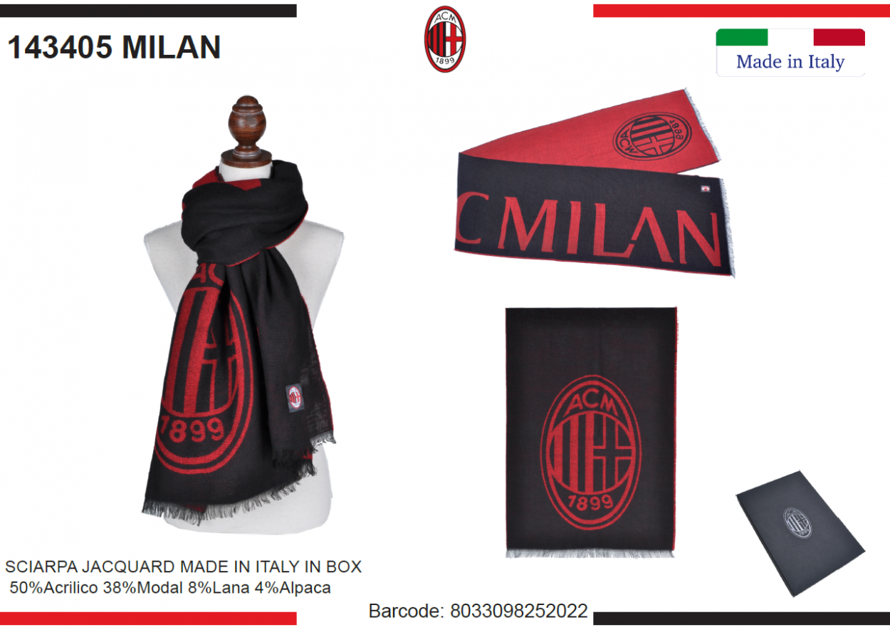 SCIARPA LOGATA MADE IN ITALY IN BOX MILAN 143405 MILAN 40351
