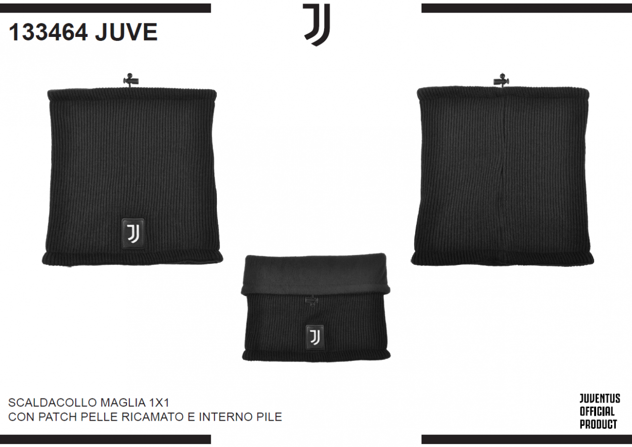 SCALDACOLLO MAGLIA 1X1 PATCH PELLE RICAMATO INT.PILE 133464 JUVE 40351