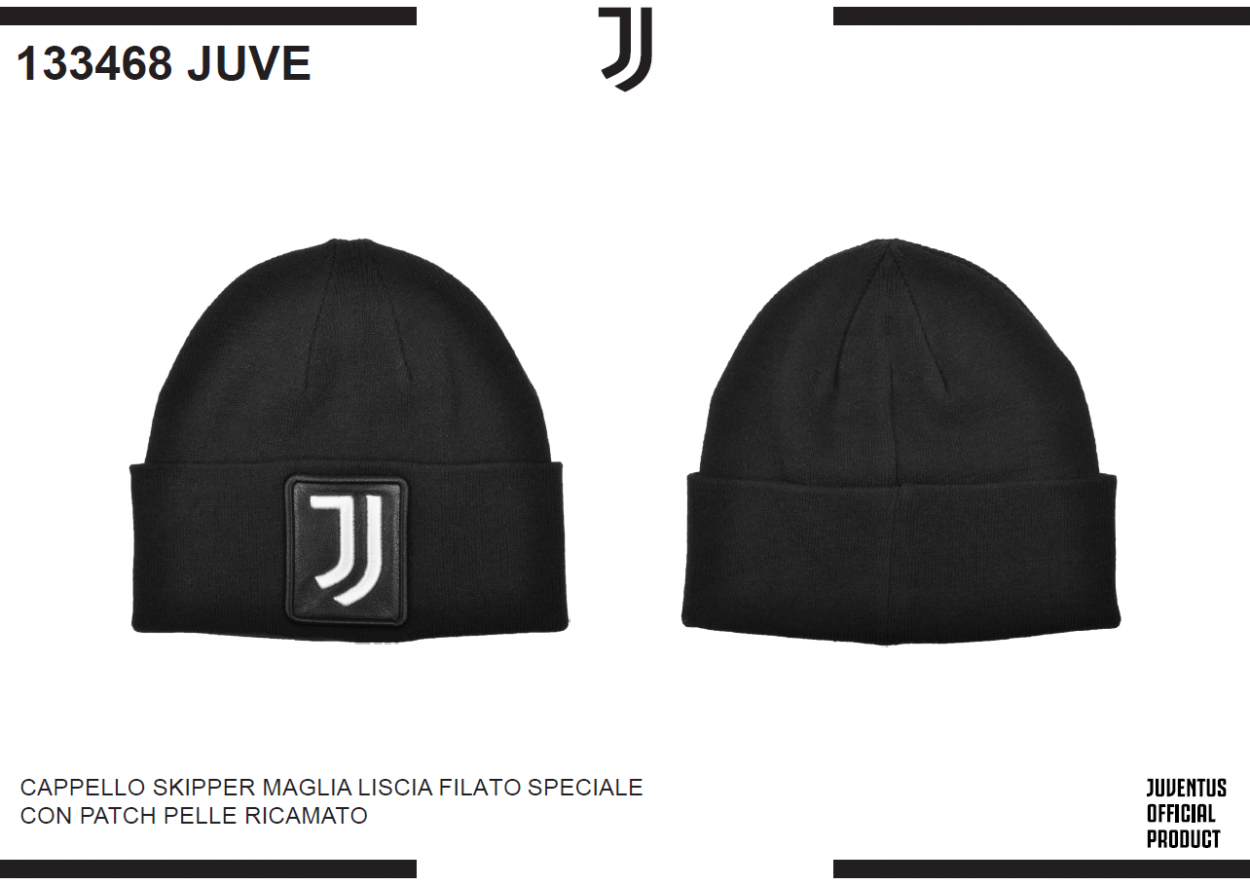 CAPPELLO SKIPPER MAGLIA LISCIA PATCH PELLE RICAMATO JUVENTUS 133468 JUVE 40351