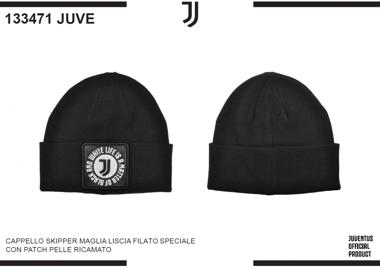 CAPPELLO SKIPPER MAGLIA LISCIA PATCH PELLE RICAMATO JUVENTUS 133471 JUVE 40351
