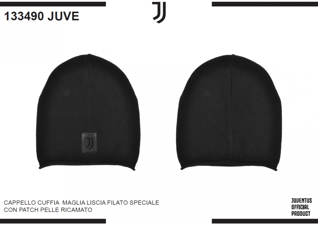 CAPPELLO MAGLINA PATCH PELLE RICAMATO JUVENTUS 133490 NERO 40351
