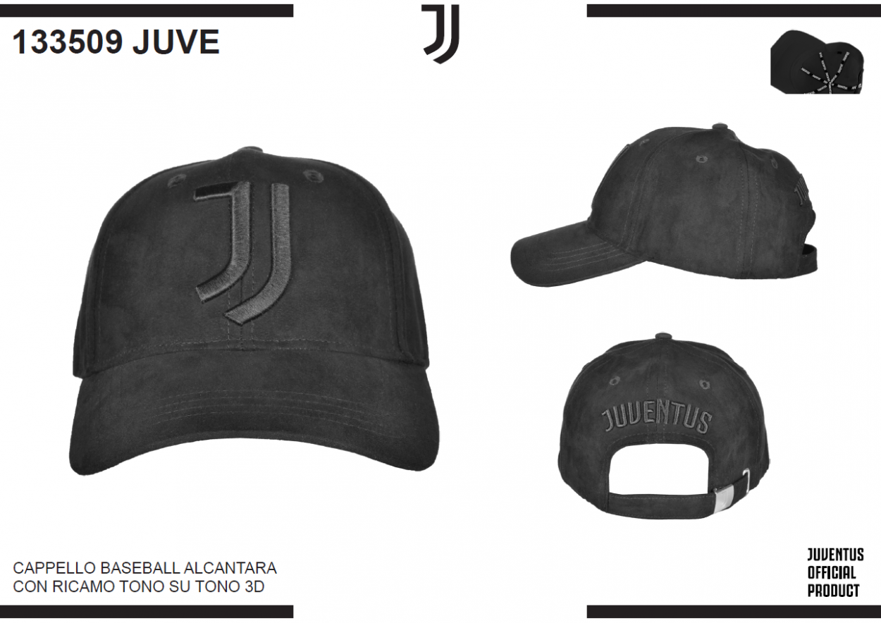 CAPPELLO BASEBALL ALCANTARA RICAMO NERO JUVENTUS 133509 JUVE 40351
