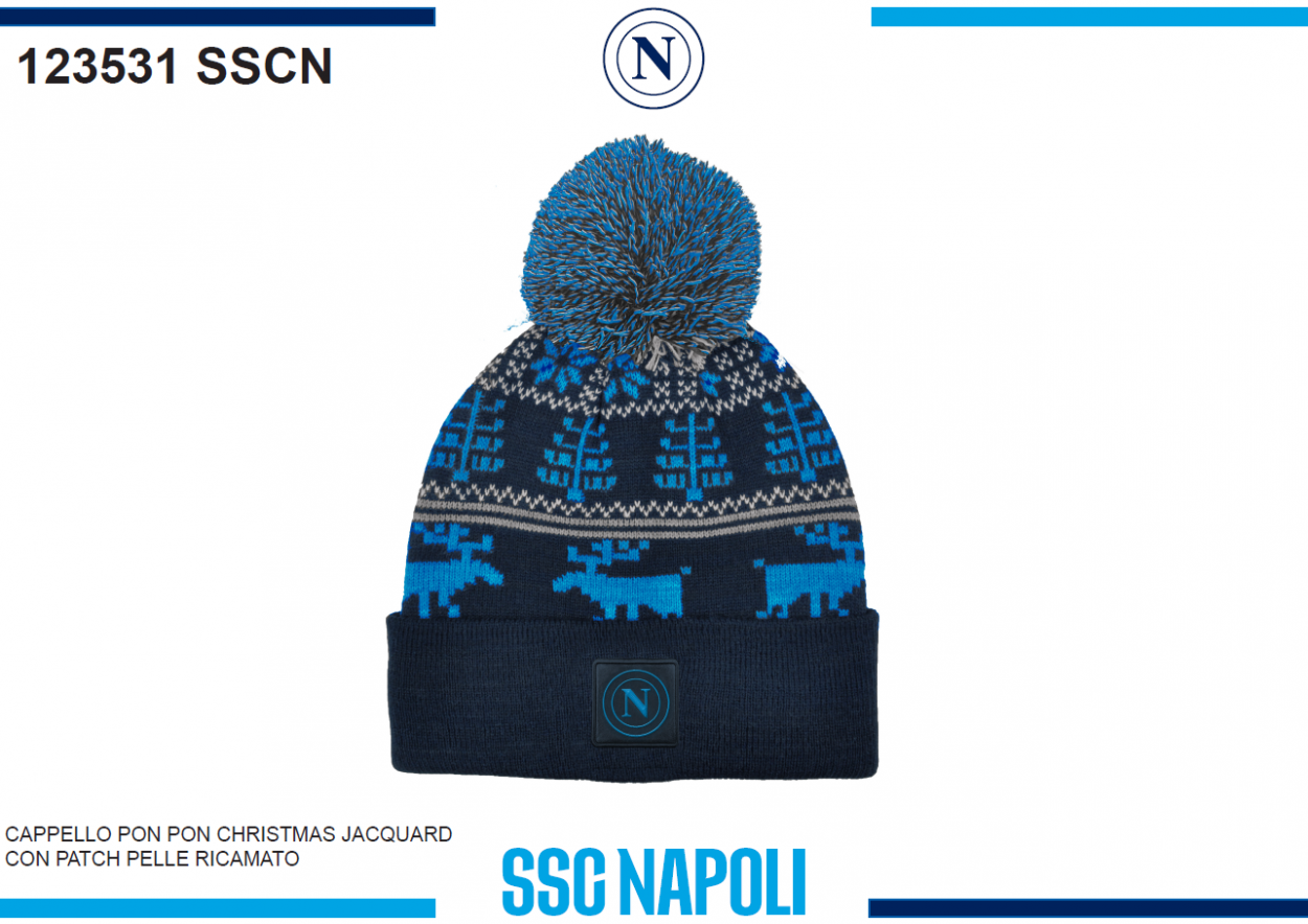 CAPPELLO JACQUARD PATCH PELLE SSC NAPOLI 123531 SSCN 40351