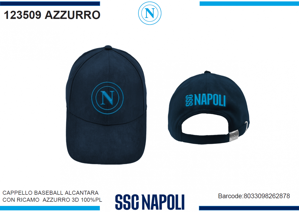 CAPPELLO BASEBALL ALCANTARA RICAMBO AZZURRO SSC NAPOLI 123509 AZZURR 40351