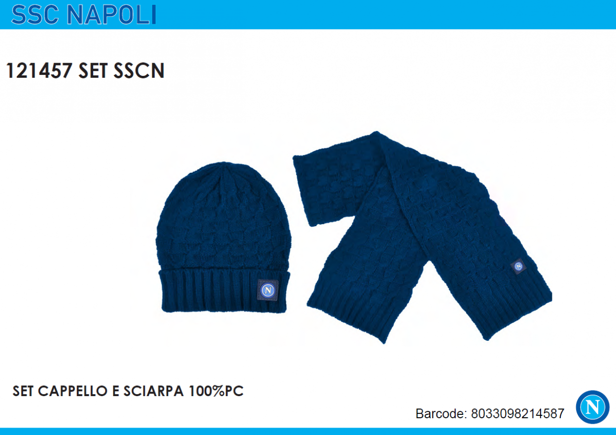 SET CAPPELLO SKIPPER E SCIARPA SSC NAPOLI 121457 SET SSC 40351