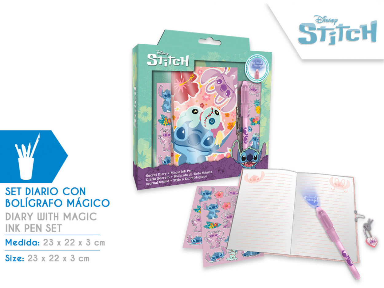 ST00084 DIARIO CON BOLIGRAFO MAGICO STITCH 40809