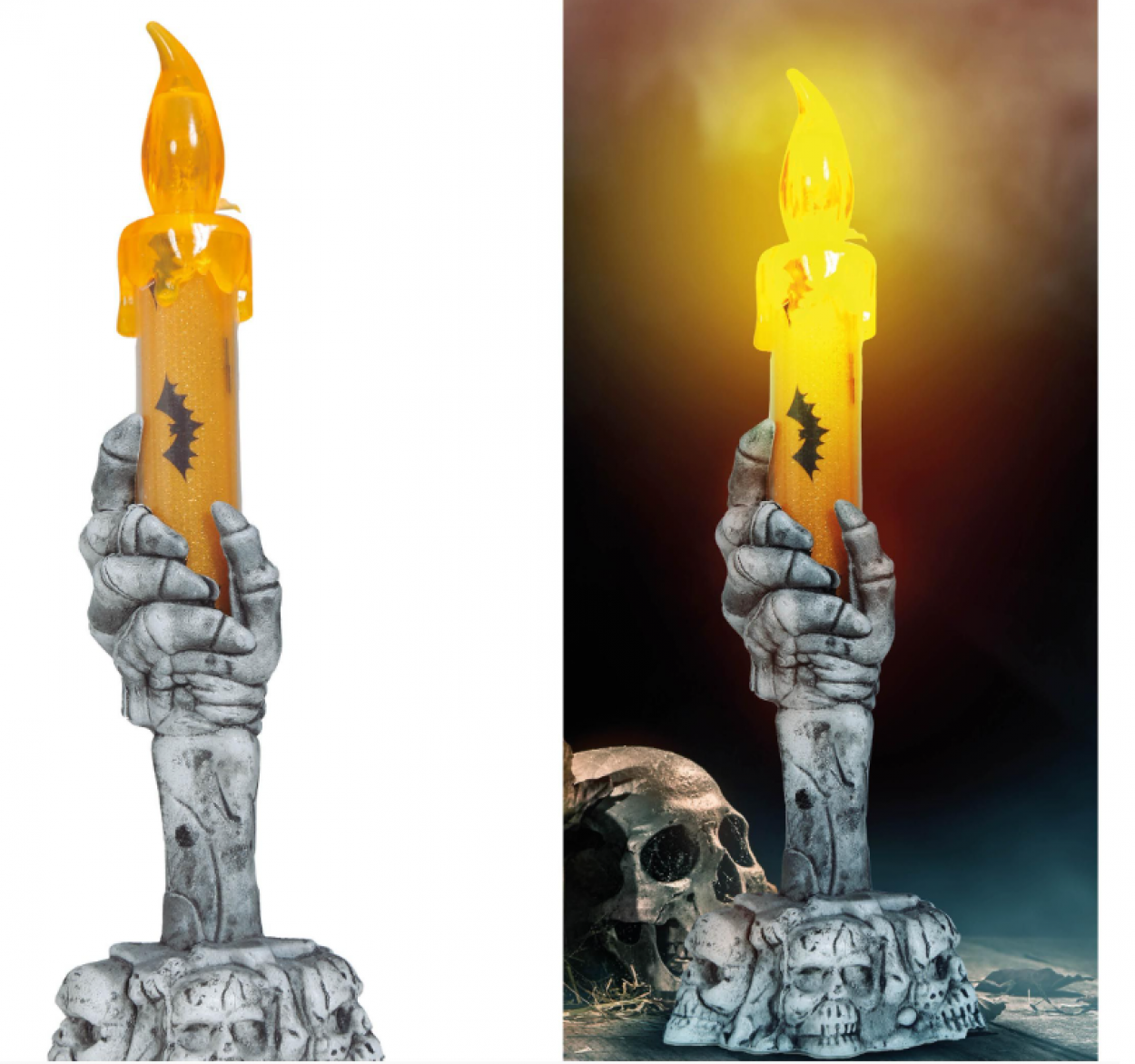 PORTACANDELA TESCHIO CON CANDELA A LED 15cm 19064 52833