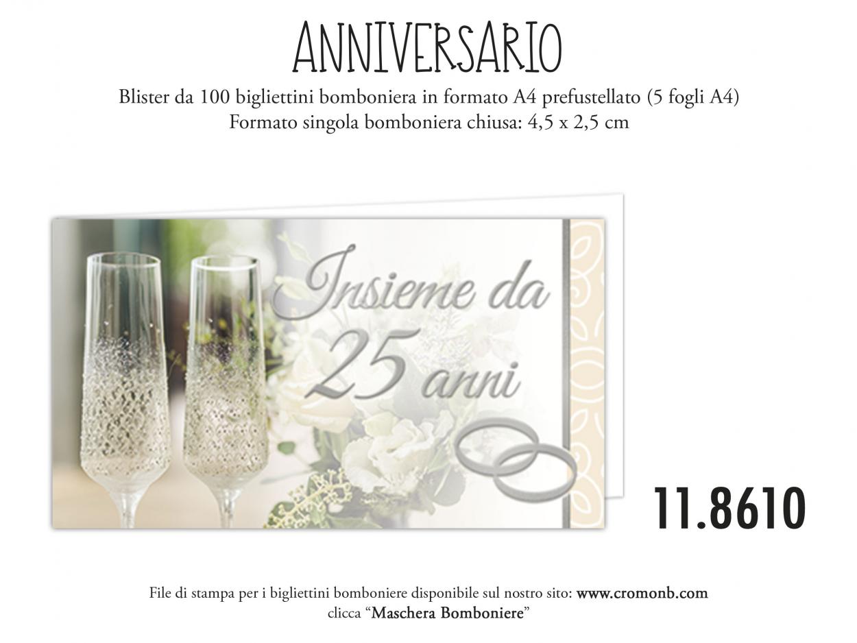 CONFEZIONE DA 100 BOMBONIERE ANNIVERSARIO 25 118610 40631