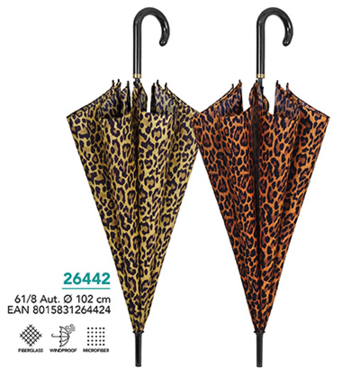 OMBRELLO DONNA AUTOMATICO 61/8 LEOPARDO 26442 40035