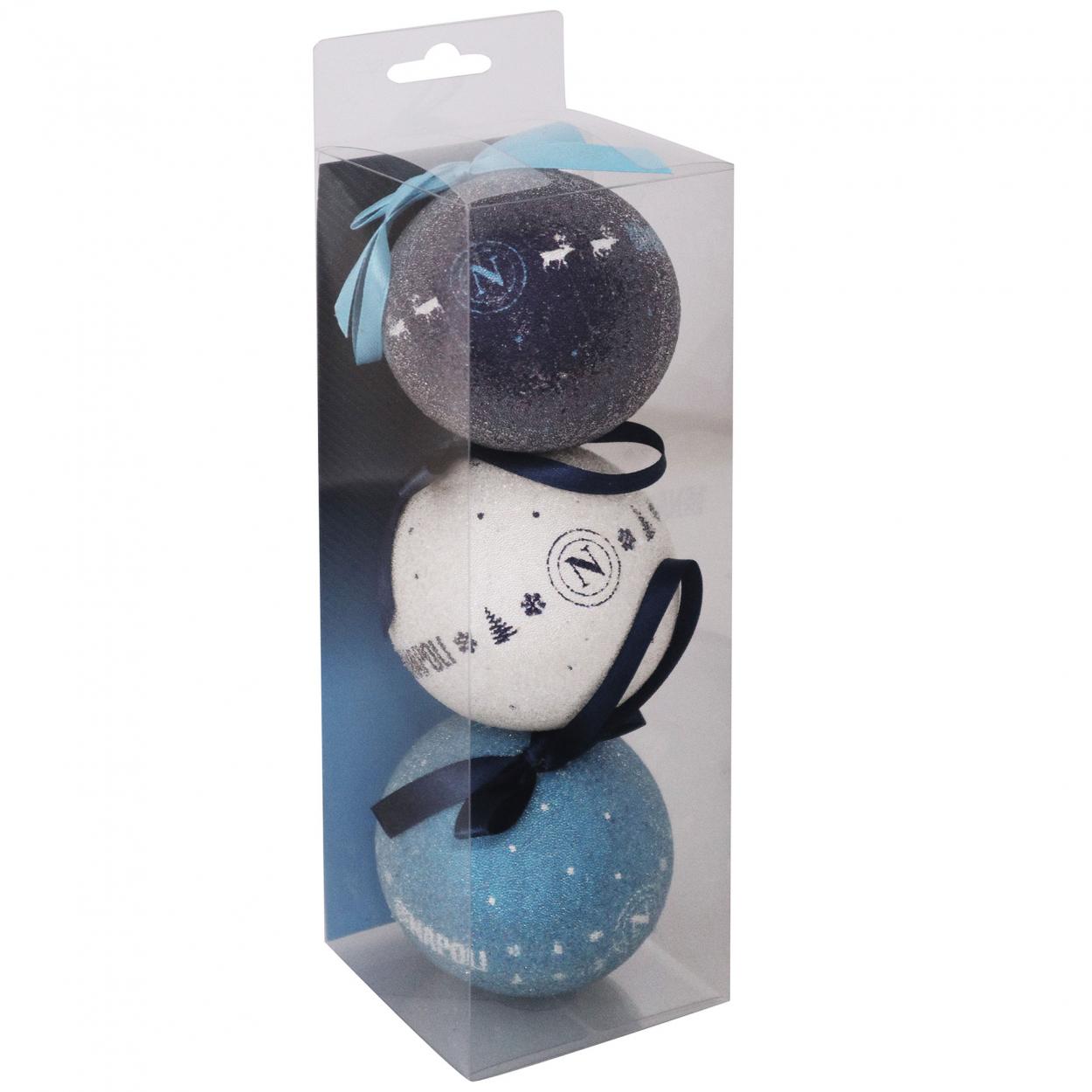 NA2000 SET 3 PALLINE DI NATALE 7,5cm NAPOLI 41426