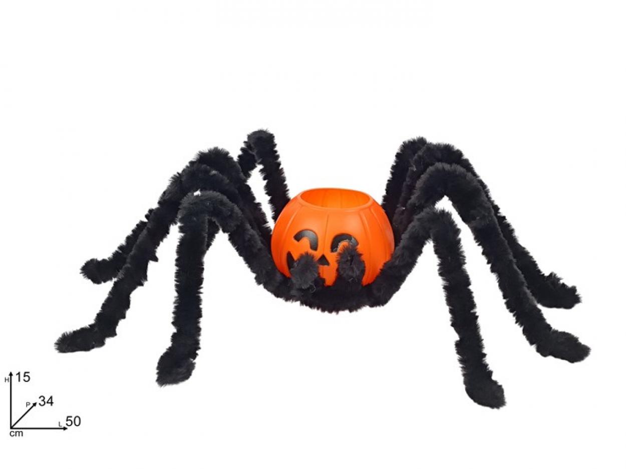RAGNO CON CONTENITORE ZUCCA E PLASTICA 380650 40649