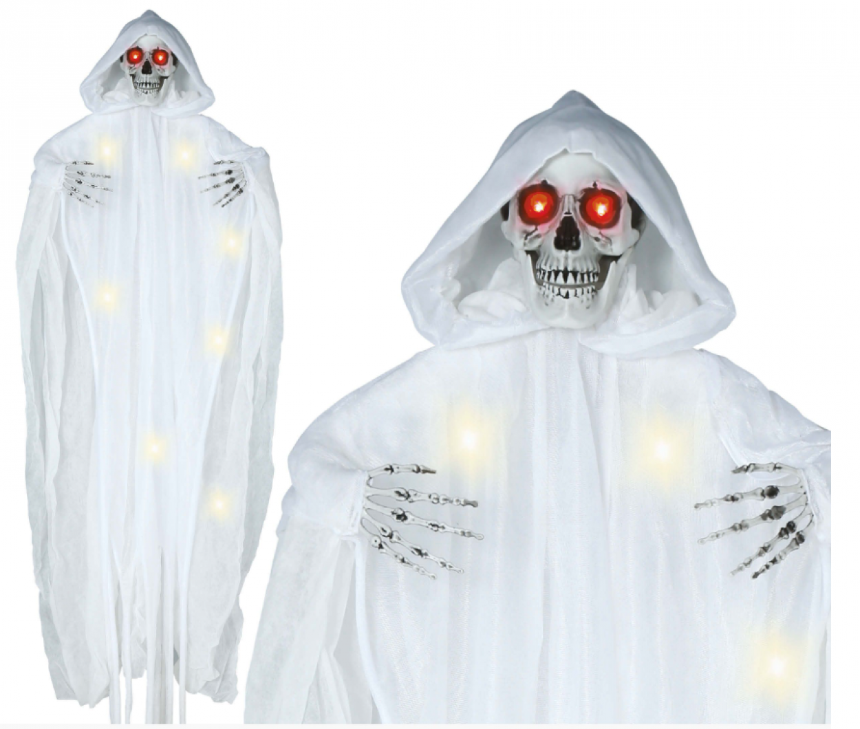 DECORAZIONE DA APPENDERE SCHELETRO BIANCO LUCE 185cm 29063 52833