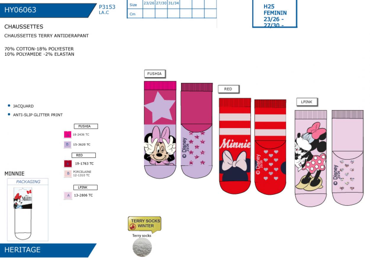 HY06063 CHAUSSETTES TERRY ANTIDERAPANT F 40892