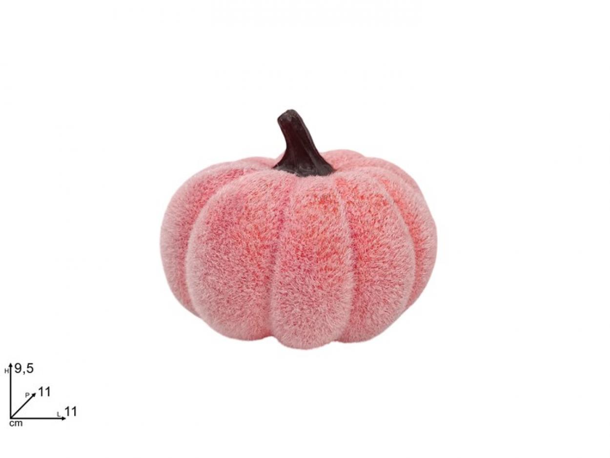 DECORAZIONE ZUCCA FLOCCATA 11cm 676219 40649