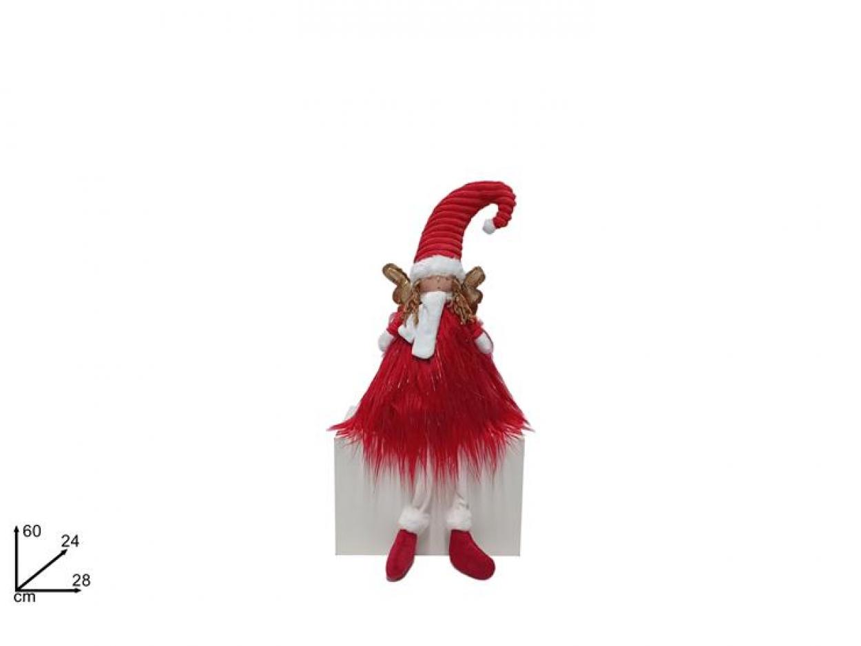 ANGELO SEDUTO 60cm CON ABITO ROSSO 221304 40649