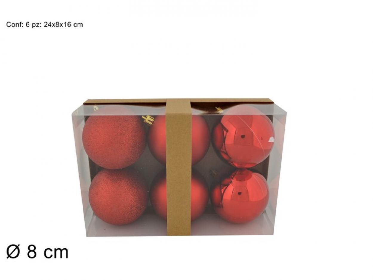 PALLE 8cm LUCIDE/GLITTER/PERLATA ROSSO 055312 40649