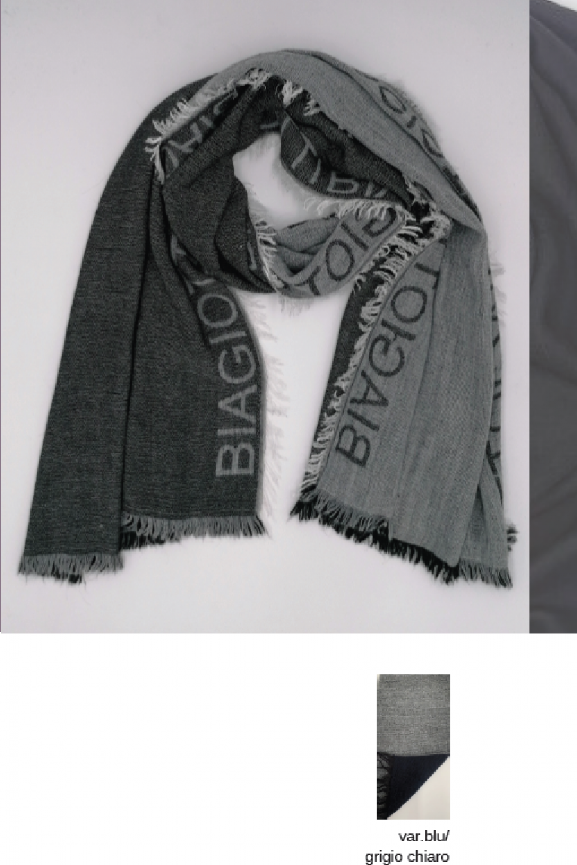 LB21W261050 SCIARPA LOGO BIAGIOTTI LATO BLU/GRIGIO CHIARO 55392