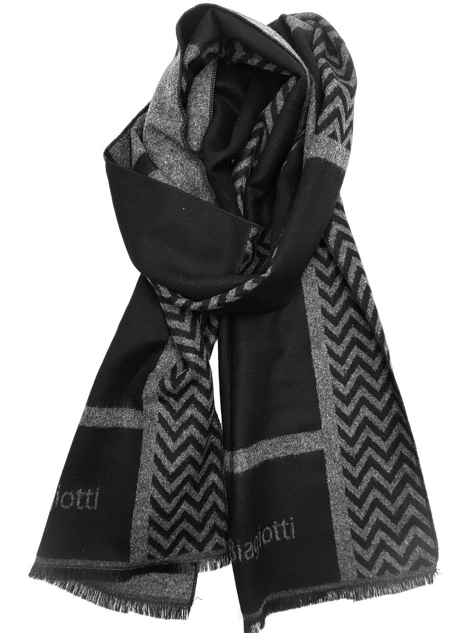 LB25W256-20 SC UOMO ZIGZAG NERO 33x185cm 55392