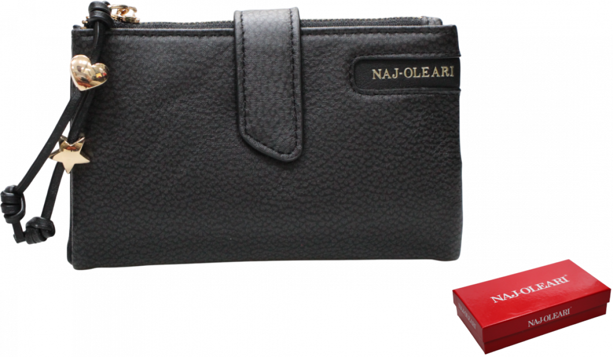 2528/BOBA13 NE PFOGLIO DONNA NERO 15x9cm 41233