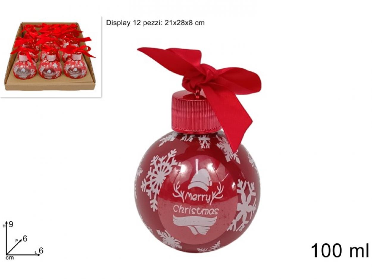 PALLINA NATALIZIA ROSSA CON 100ml BAGNOSCHIUMA 393575 40649