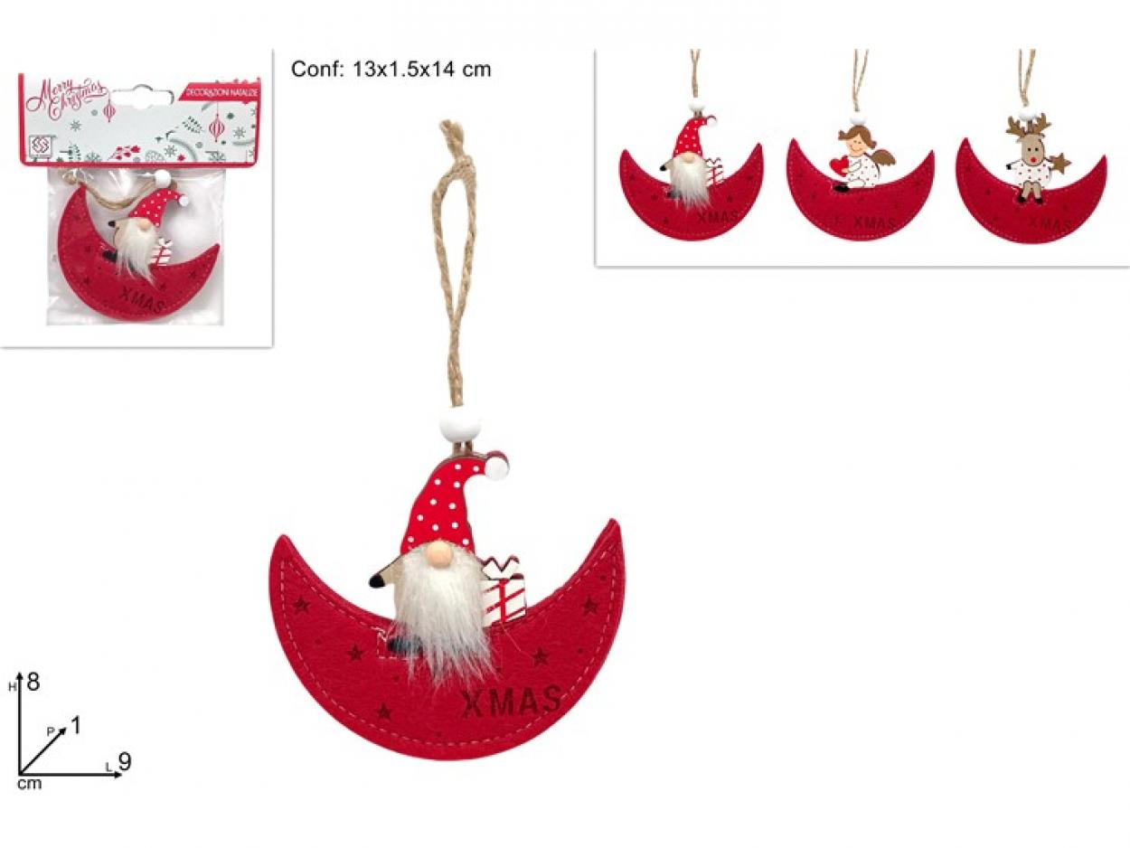 APPENDINO LUNA FELTRO ROSSO CON SOGGETTI NATALIZI 344690 40649