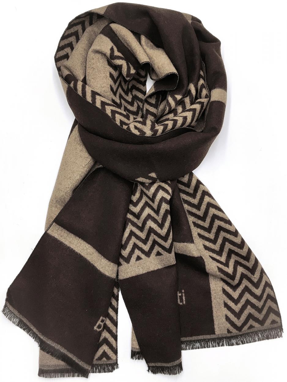 LB25W256-17 SC UOMO ZIGZAG MORO 33x185cm 55392