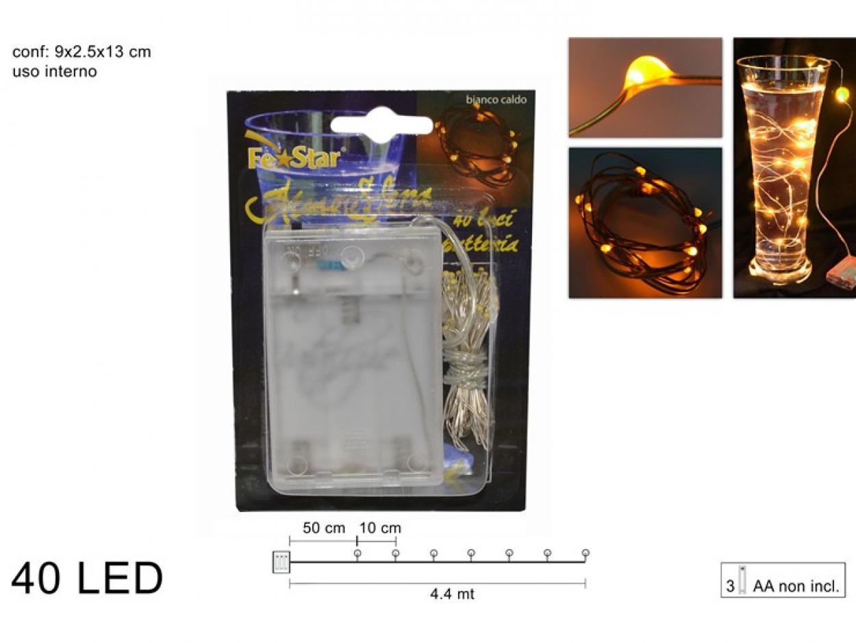 FILO 40 MICROLED BATTERIA BIANCO CALDO WARM WHITE 523946 40649
