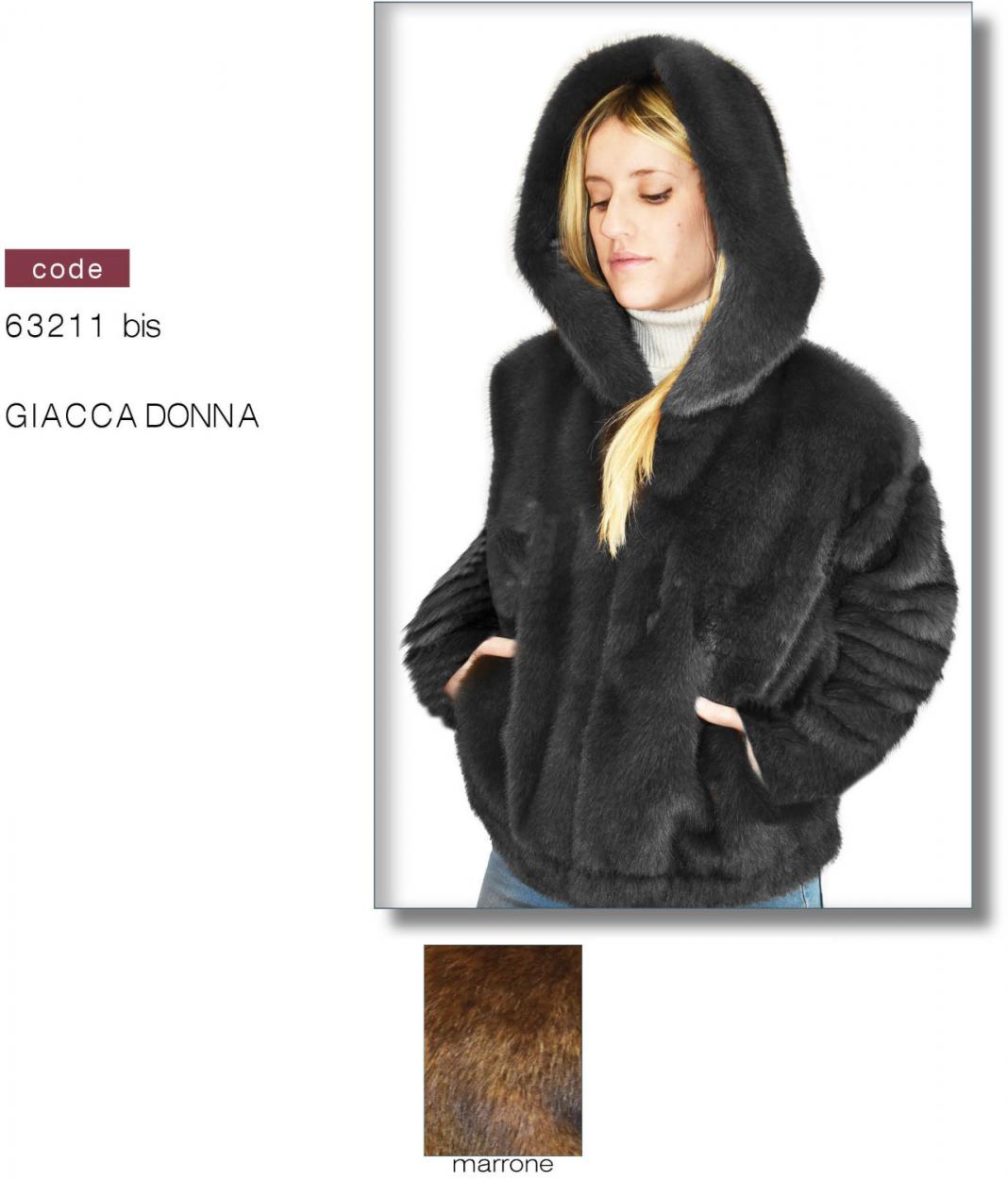 63211BISMARR GIACCA CON PELO CON MANICHE MARRONE 41100