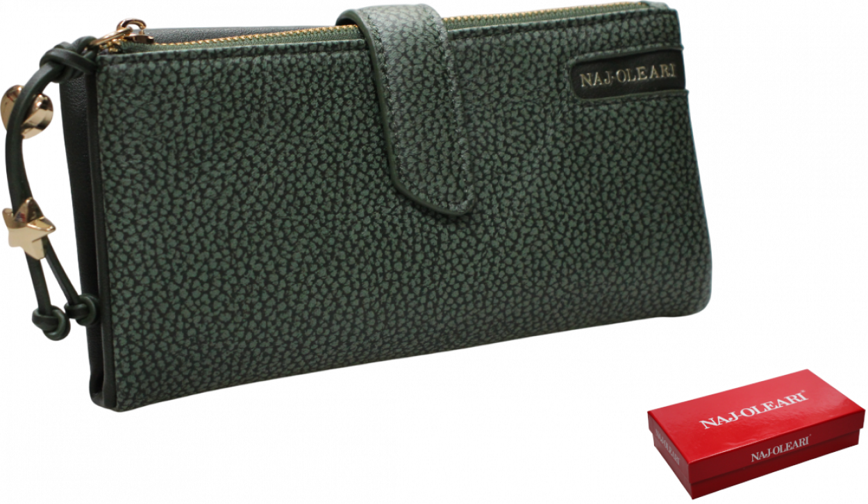 2529/BOBA13 VE PFOGLIO DONNA VERDE 19x9cm 41233