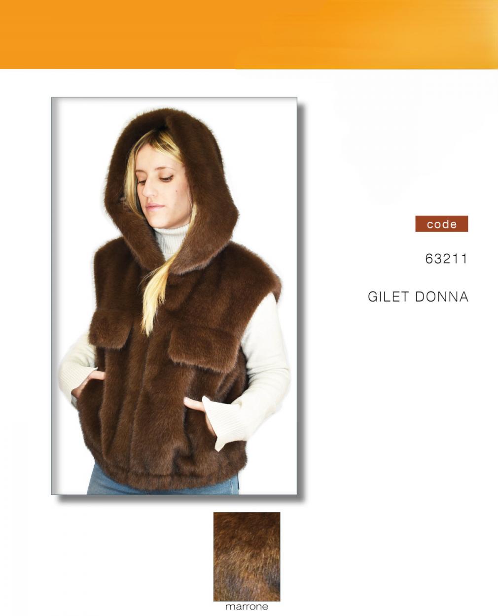63211MARR GIACCA CON PELO MARRONE 41100