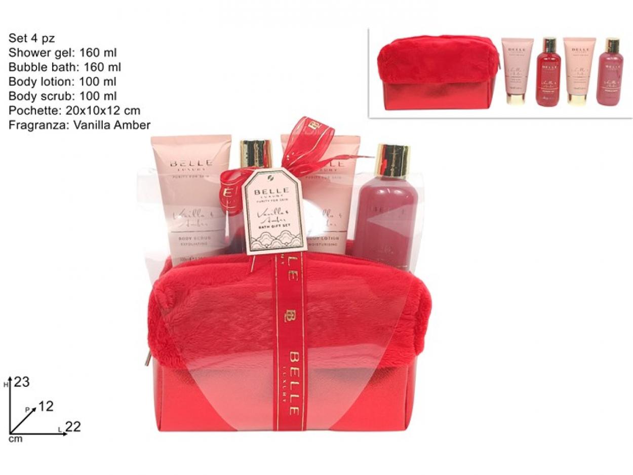 CONFEZIONE REGALO BEAUTY CON SET 4pz LINEA CORPO ROSSO 341743 40649