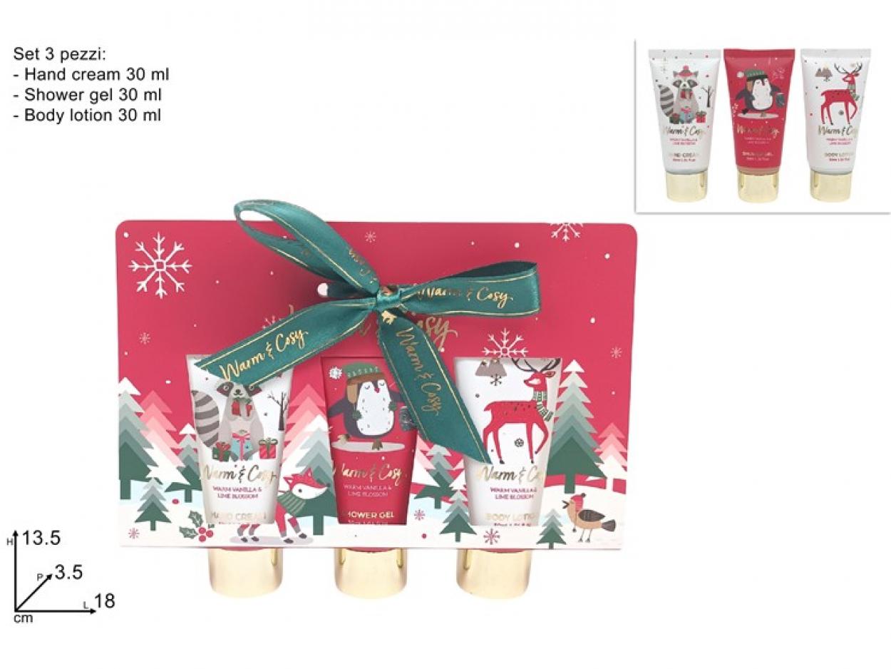 CONFEZIONE REGALO NATALIZIA SET 3pz LINEA CORPO 341804 40649