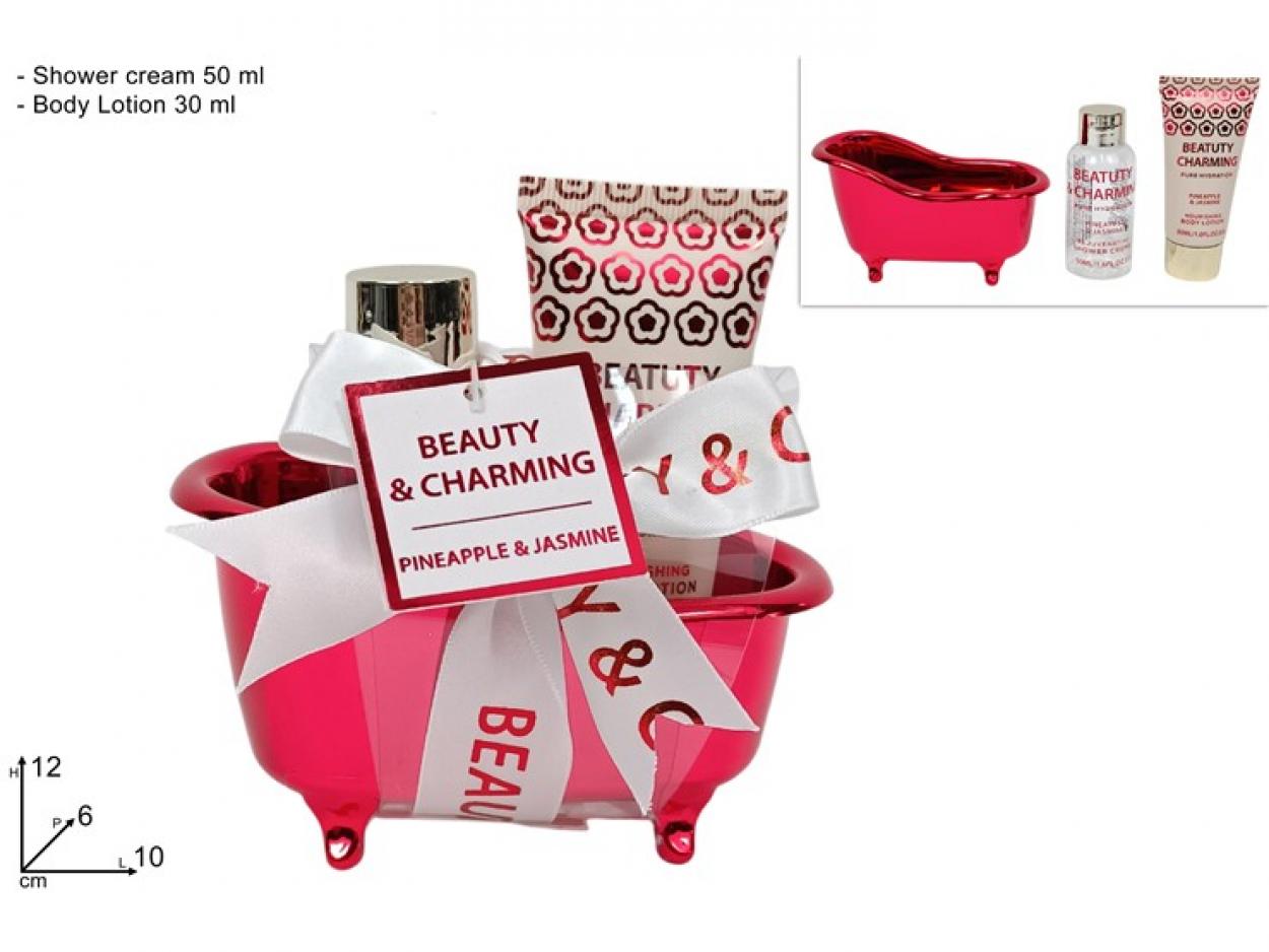 CONFEZIONE REGALO VASCA DA BAGNO + 2pz LINEA CORPO ROSSO 344348 40649