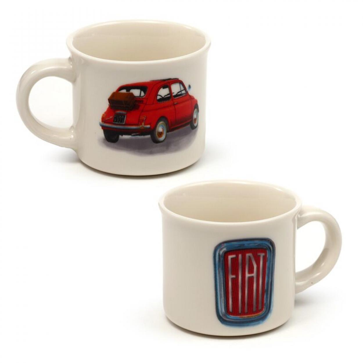 ECPS10 SET DI 2 TAZZINE CAFFE' IN PORCELLANA FIAT 500 41273