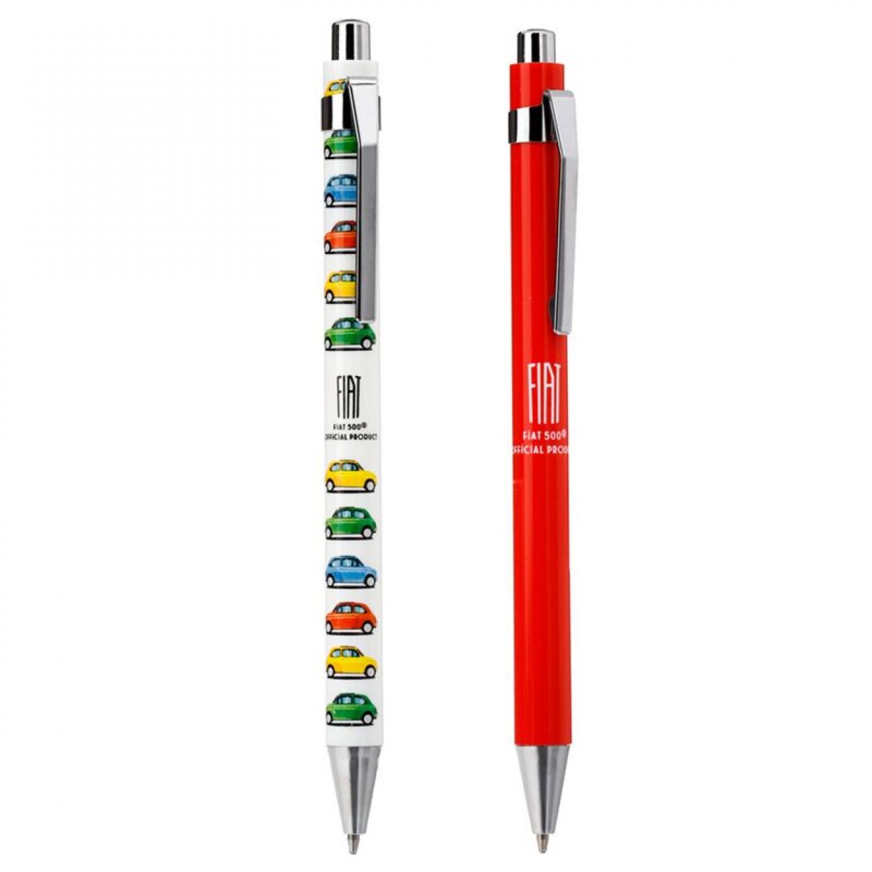 PENS16 SET DI 2 PENNE A SFERA FIAT 500 RETRO 41273