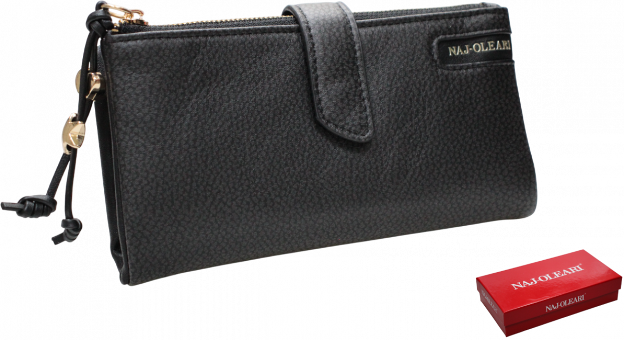 2529/BOBA13 NE PFOGLIO DONNA NERO 19x9cm 41233