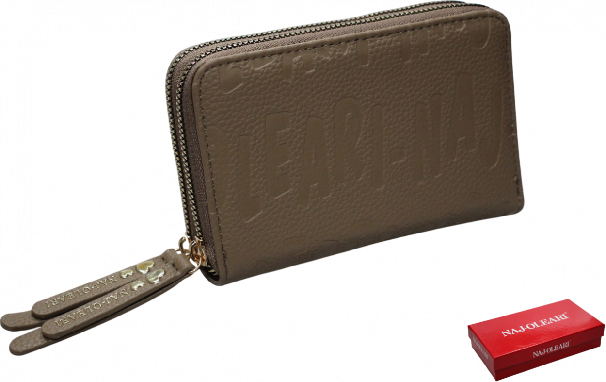2035/SOFY TA PFOGLIO DOPPIA ZIP TAUPE 15x10cm 41233